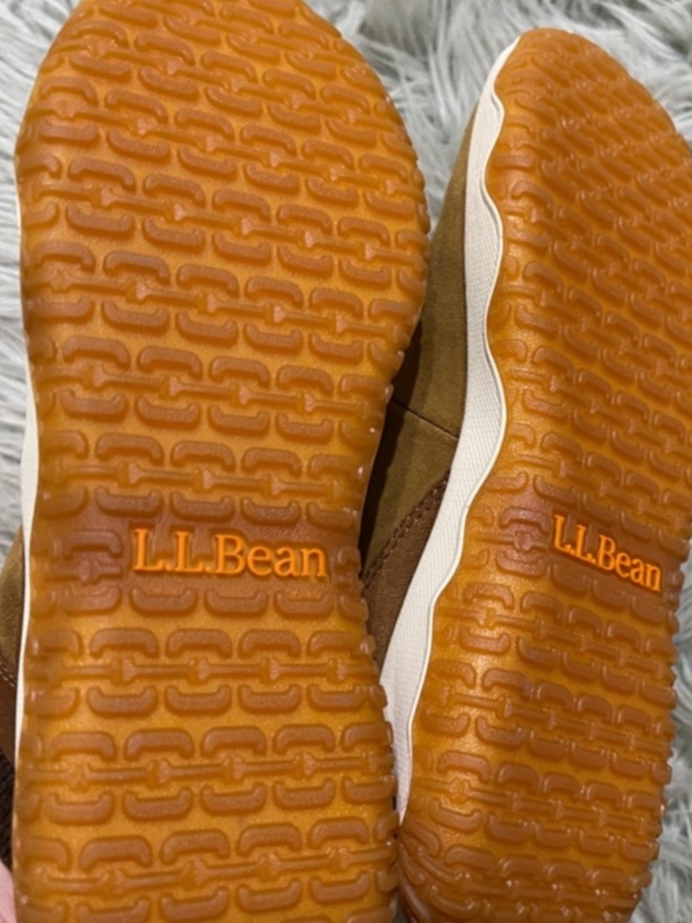 L.L. Bean Brown Suede Lace-Up Alpine Boots with Orange Accents - Picture 3 of 6